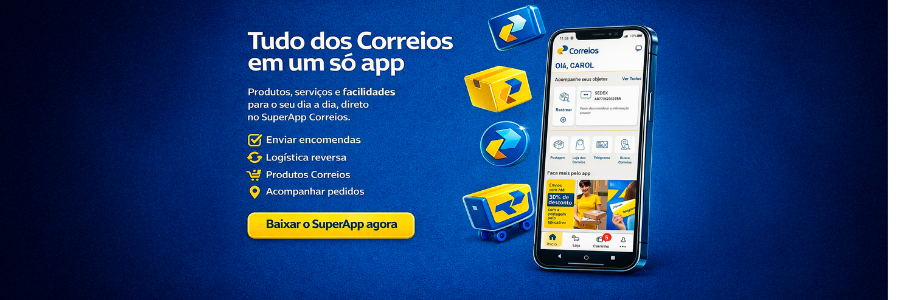 SuperApp Correios — Tudo dos Correios em um só app. Baixar o SuperApp agora.